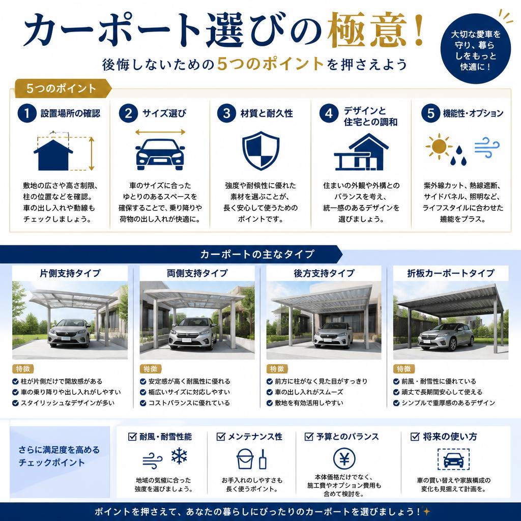 カーポート選びの極意！