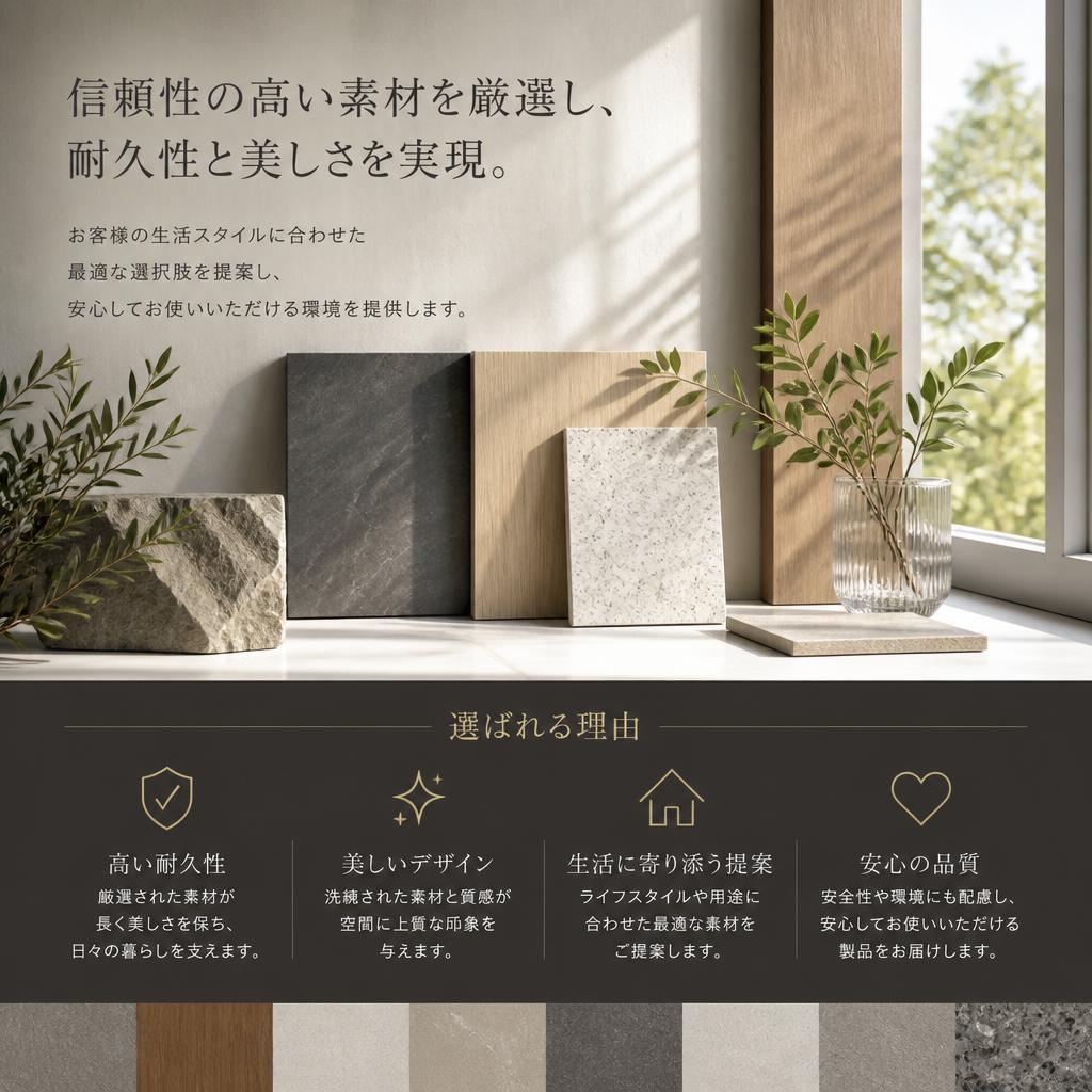 こだわりの素材で安心を提供