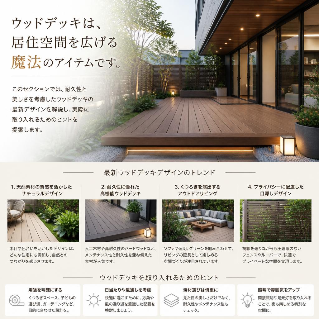 ウッドデッキ設計のトレンド