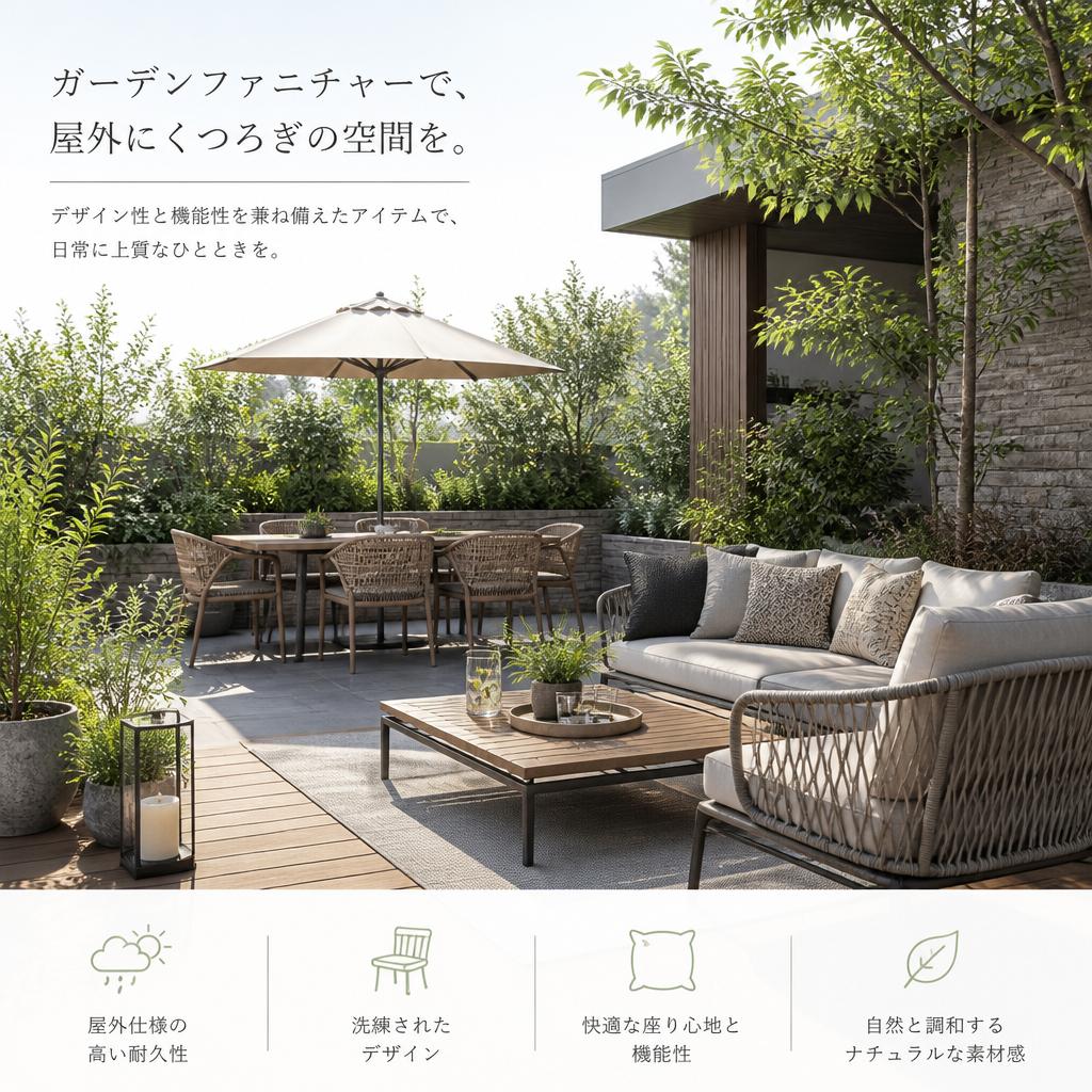 3. ガーデンファニチャーでくつろぎの空間を創出