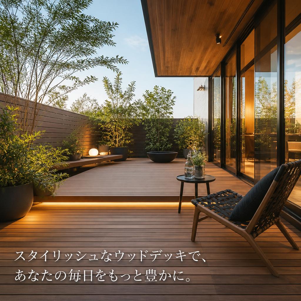 スタイリッシュなウッドデッキで、あなたの毎日をもっと豊かに。