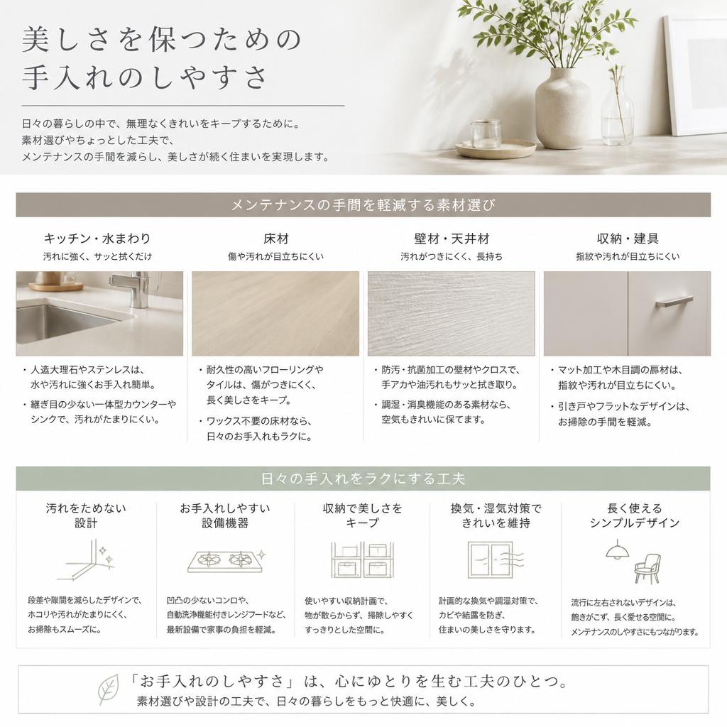 手入れのしやすさを考える