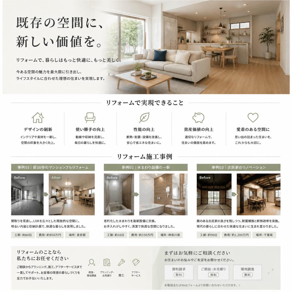 リフォームで叶える新しい空間