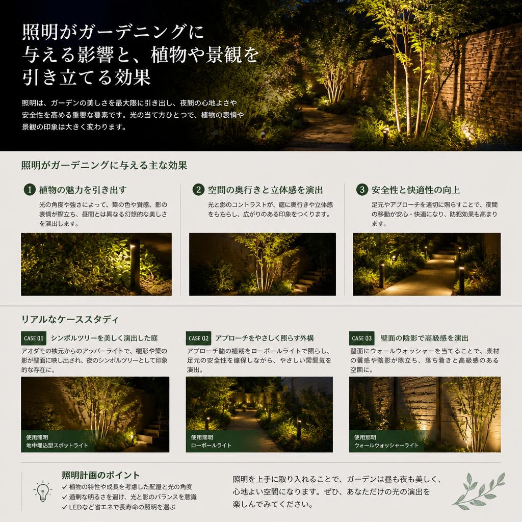 ガーデニングと照明の相乗効果