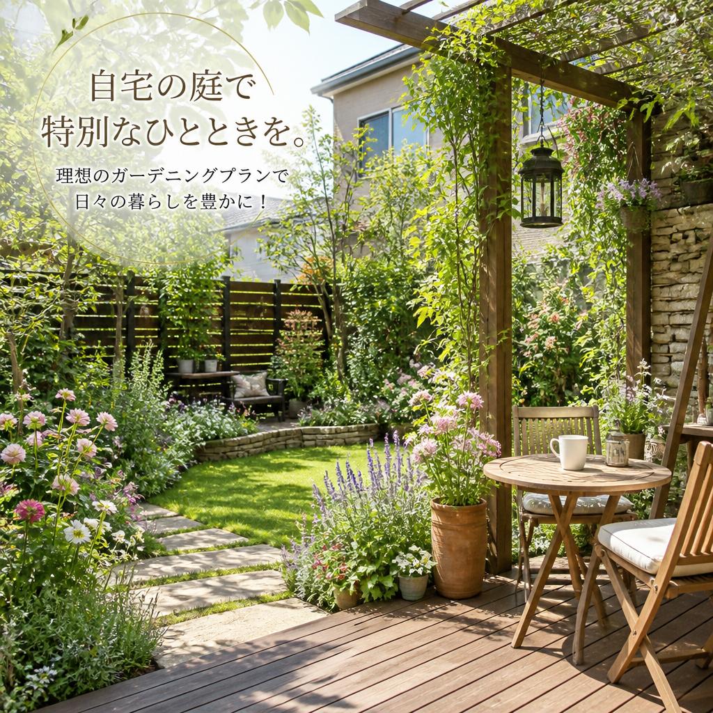 自宅の庭で特別なひとときを。理想のガーデニングプランで日々の暮らしを豊かに！
