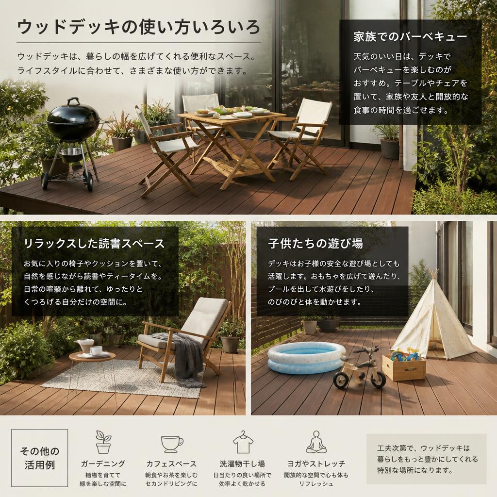ウッドデッキの実際の使用例