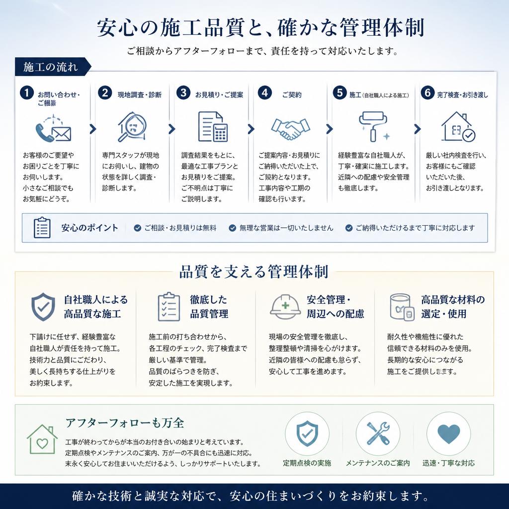 安心を提供する施工プロセス