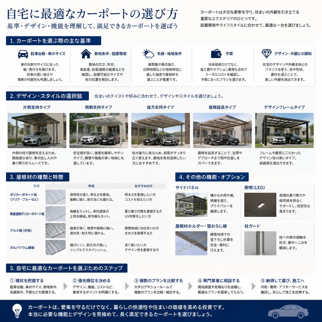 3. カーポート選びの基準とコツ