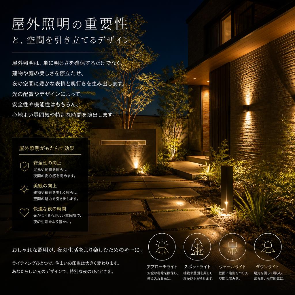 屋外照明で夜の演出
