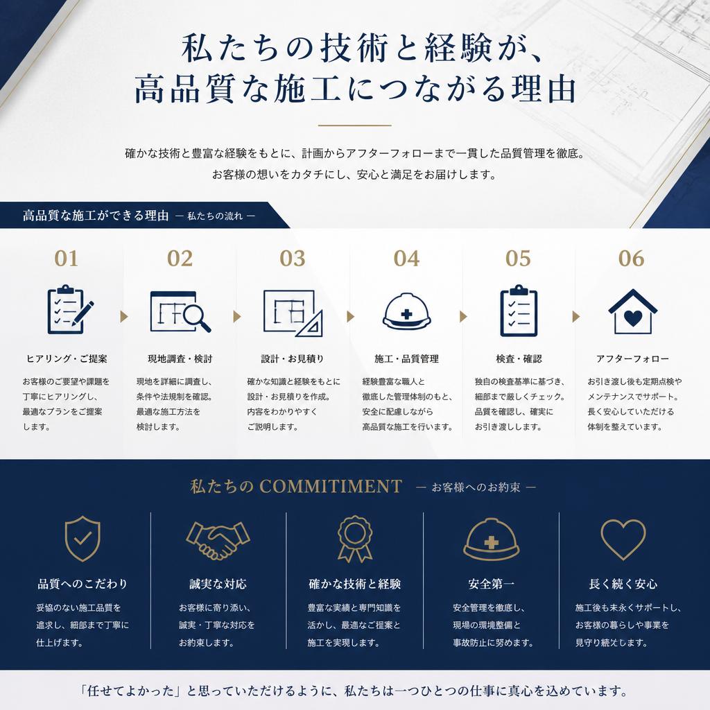 経験豊富なプロによる施工
